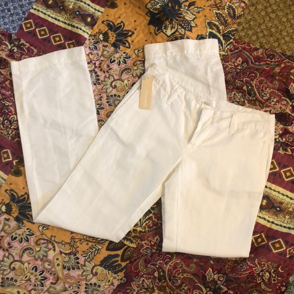 DESEL Cotton/Flax-Linen White Trousers Size 27